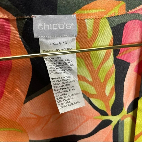 Chico’s NWOT Palm Print Tie Front Kimono - Picture 4 of 10